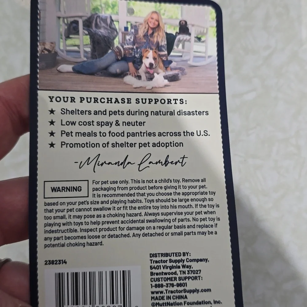 Mutt Nation by‎ Miranda Lambert Dog Toy  NWT Bearded Lumberjack